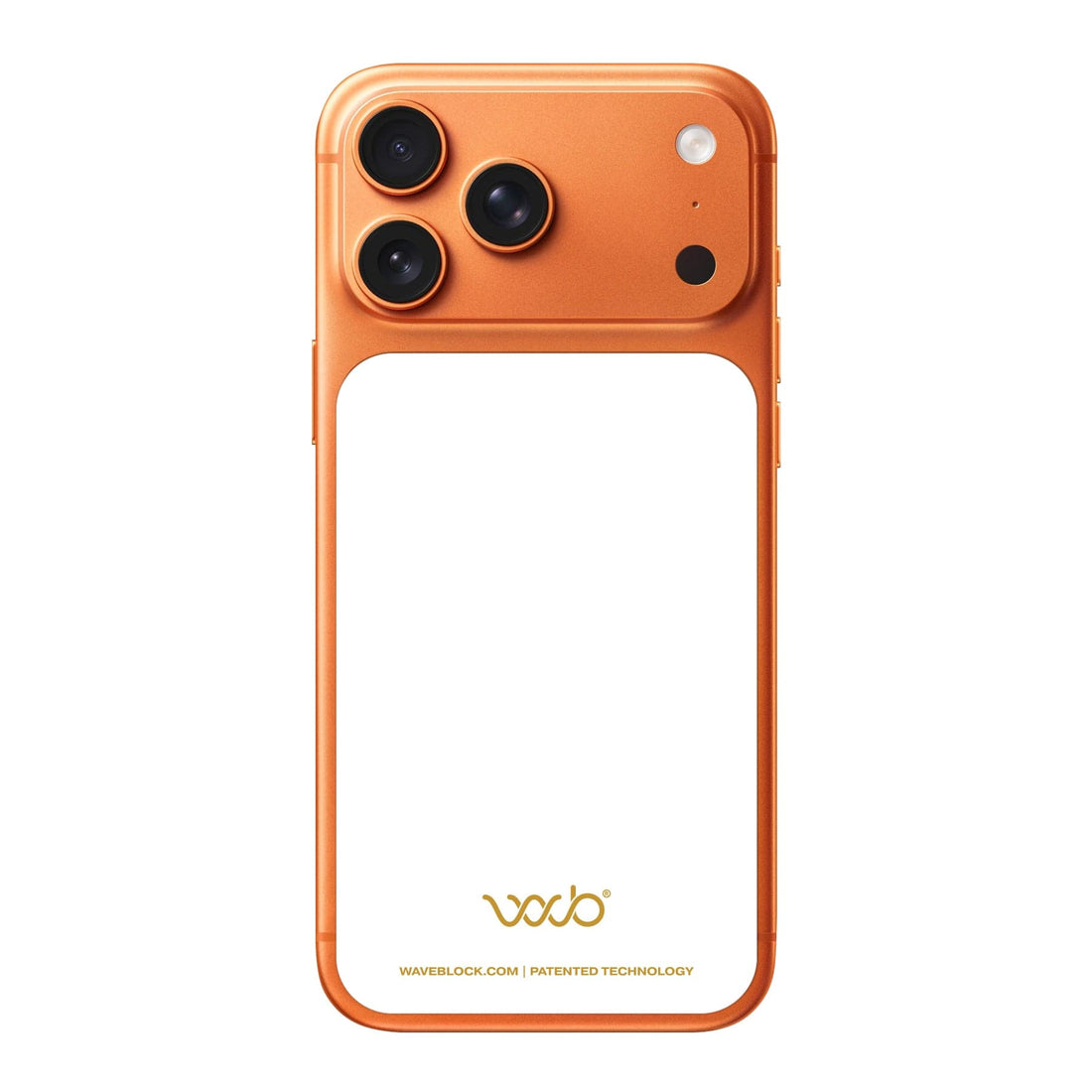 WaveBlock® iPhone Shields iPhone 17 Pro Max (Coming Soon) / White iPhone Radiation Shield: Works Under Any Case Radiation Shield for iPhone Devices | WaveBlock emf protection radiation blocker 5g