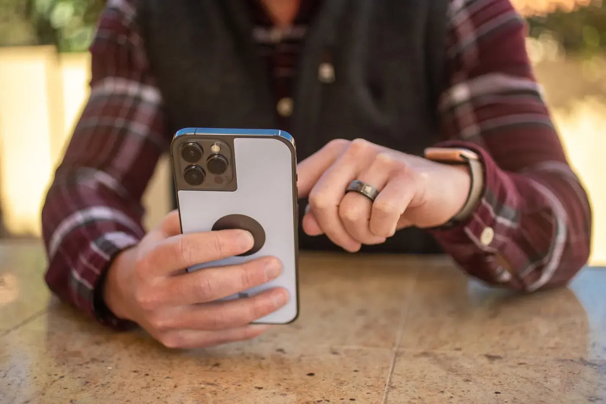 WaveBlock shield on the back of an iPhone