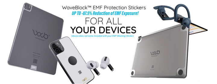 WaveBlock EMF Blocking Protection Sticker for iPhones, AirPods, iPads, MacBooks, Samsungs