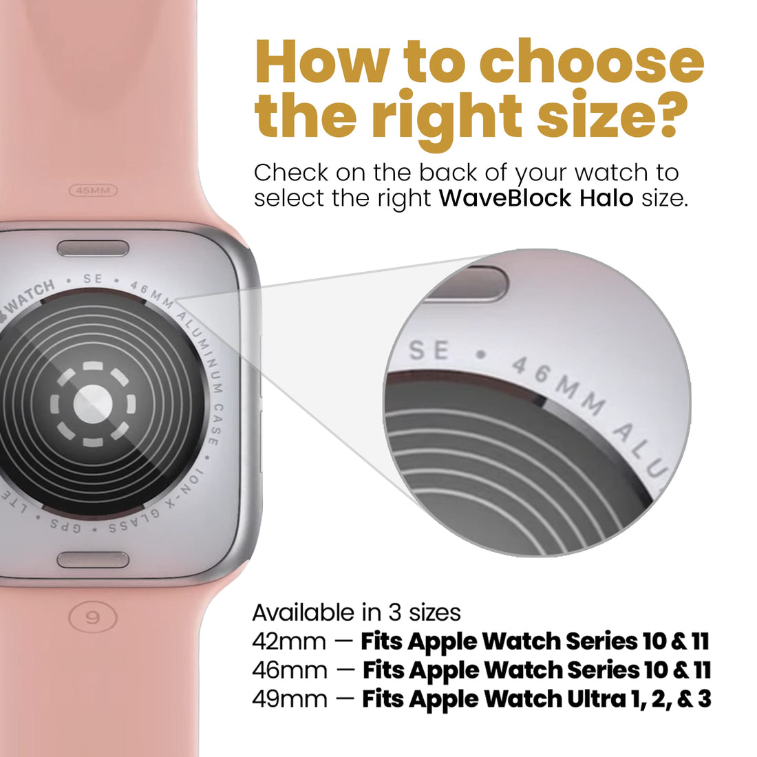 WaveBlock® Apple Watch Cases Apple Watch Shielding Halo Bumper WaveBlock Halo Apple Watch Bumper | 84% EMF Reduction emf protection radiation blocker 5g