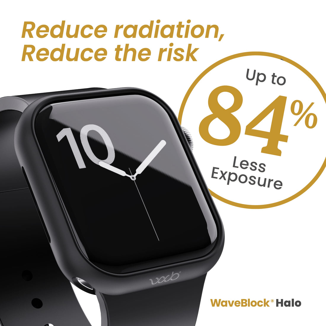 WaveBlock® Apple Watch Cases WaveBlock Halo EMF Shield Apple Watch Bumper Case | 42mm/46mm/49mm: All-in-One Wearable Protection WaveBlock Halo Apple Watch Bumper | 84% EMF Reduction emf protection radiation blocker 5g