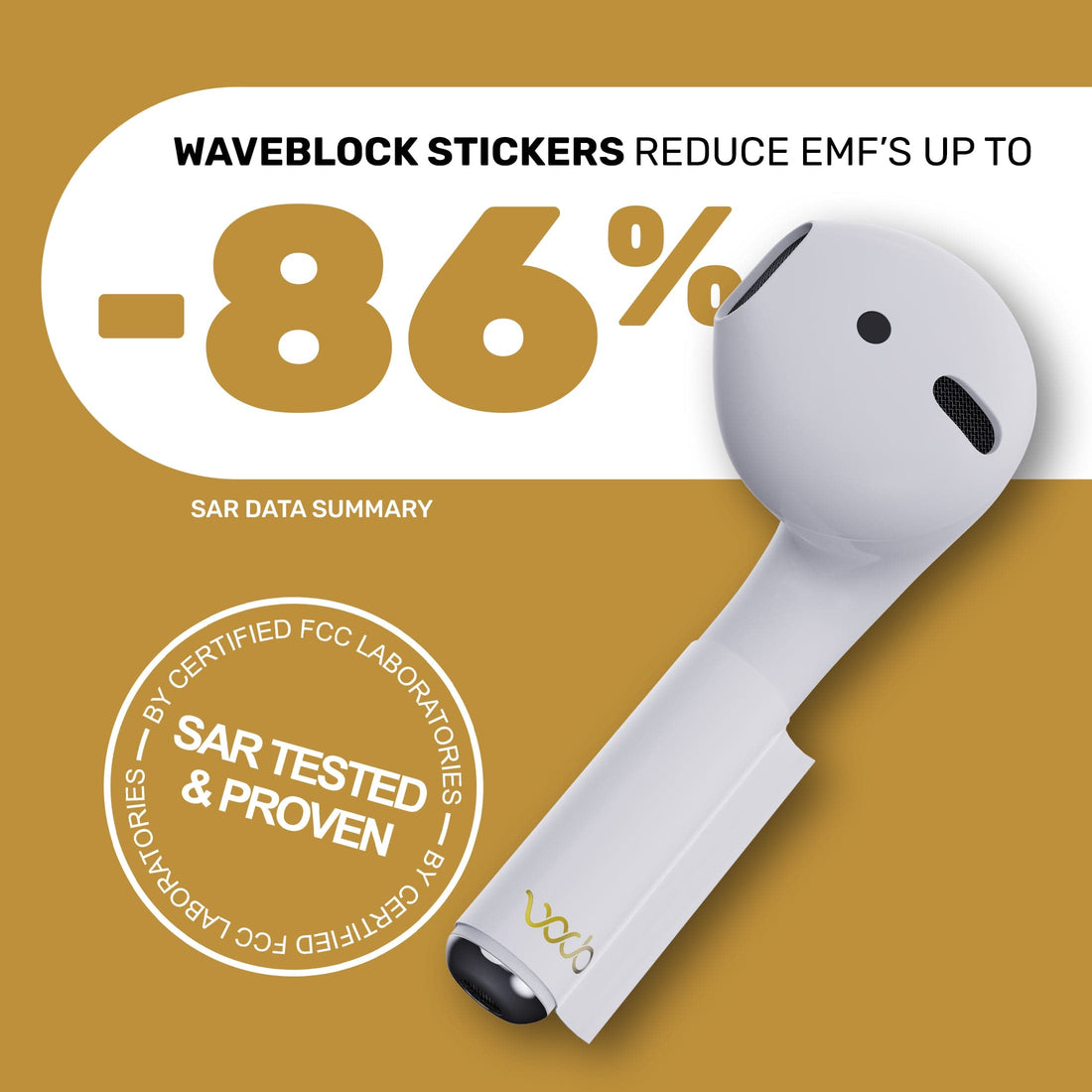 WaveBlock® Earbud Shields AirPods 1st & 2nd Gen Radiation Shield: Long-Lasting Earbud Safety Radiation Shield for AirPods Classic | WaveBlock emf protection radiation blocker 5g