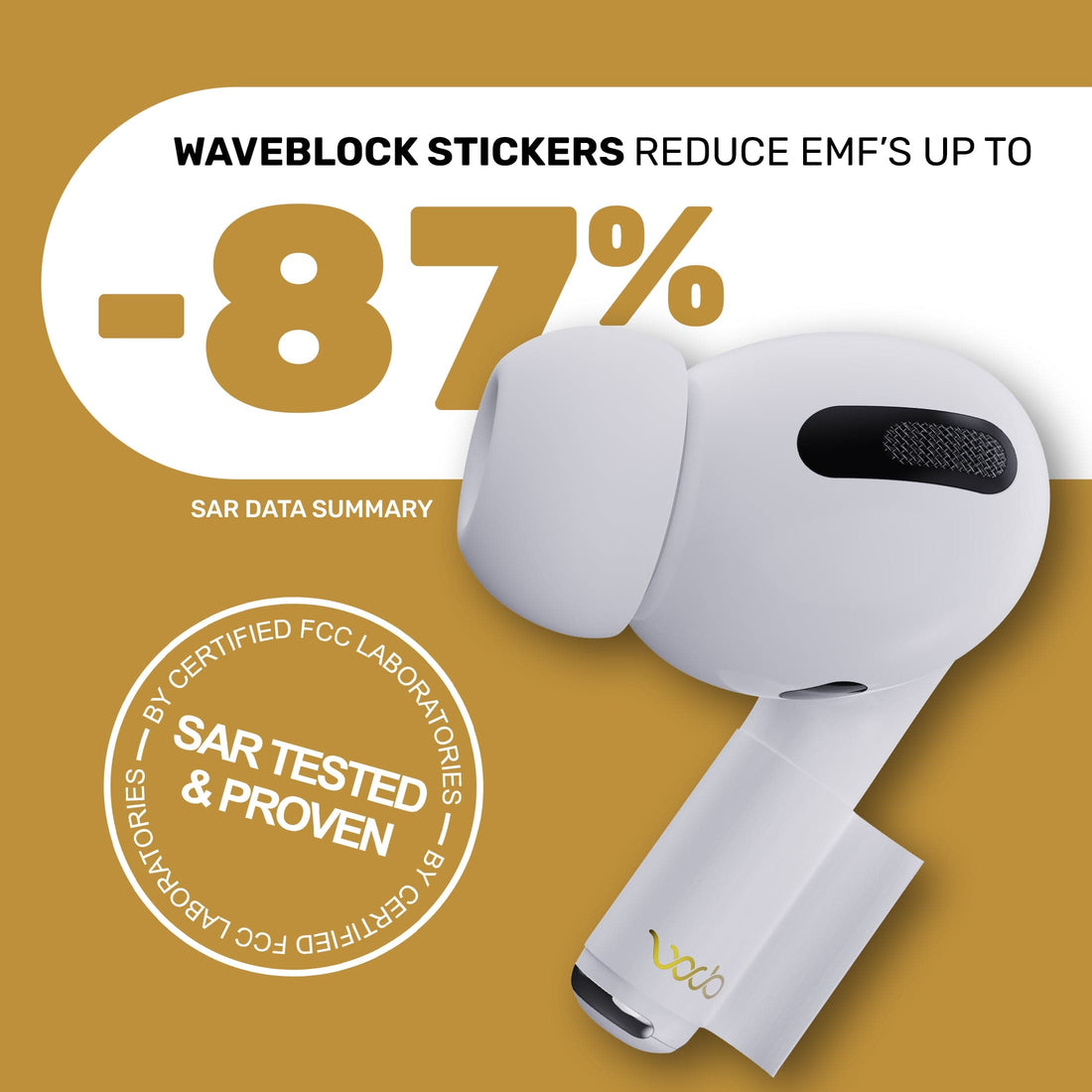 WaveBlock® Earbud Shields AirPods Pro & Pro 2 Radiation Shield: Comfort & Protection Combined Radiation Shield for AirPods Pro & Pro 2 | WaveBlock emf protection radiation blocker 5g