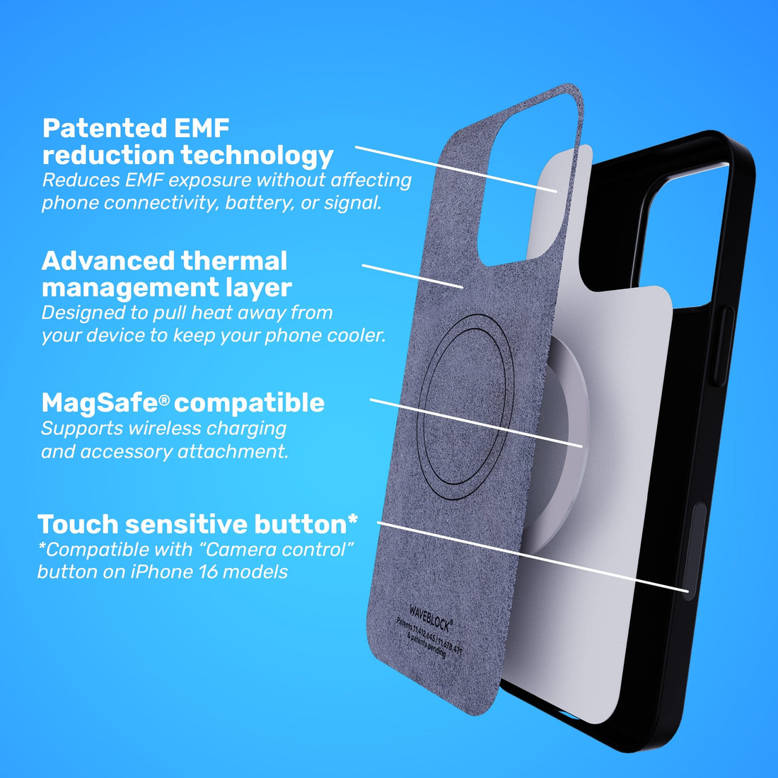 WaveBlock® iPhone Cases EMF Reducing iPhone Case WaveBlock® EMF Reducing iPhone Case | Proven Radiation Protection emf protection radiation blocker 5g