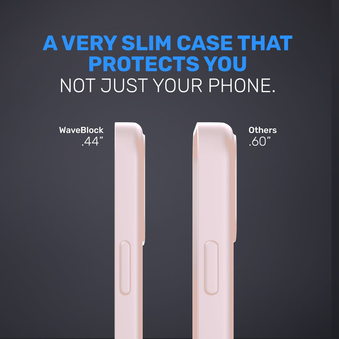 WaveBlock® iPhone Cases iPhone Shielding Light Pink Case: All-in-One Phone Protection Light Pink Finish Radiation Reducing iPhone Case | WaveBlock emf protection radiation blocker 5g