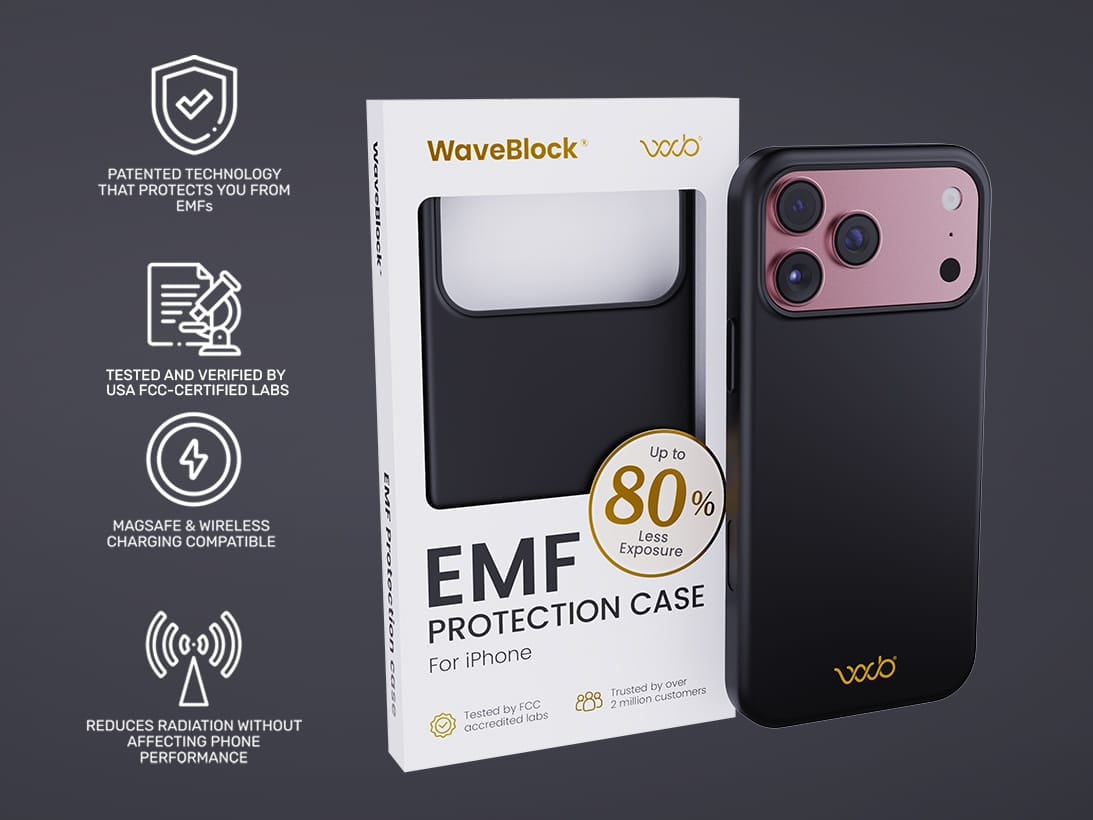 WaveBlock® iPhone Cases Radiation-Reducing Black Case Radiation Reducing iPhone Case in Black Finish | WaveBlock emf protection radiation blocker 5g