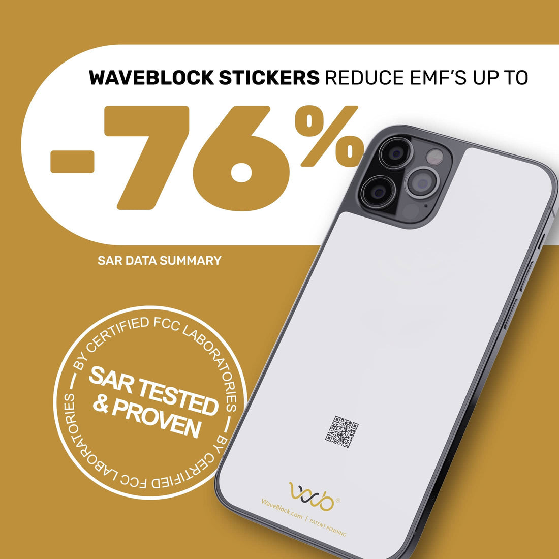 WaveBlock® iPhone Shields iPhone Radiation Shield: Works Under Any Case Radiation Shield for iPhone Devices | WaveBlock emf protection radiation blocker 5g