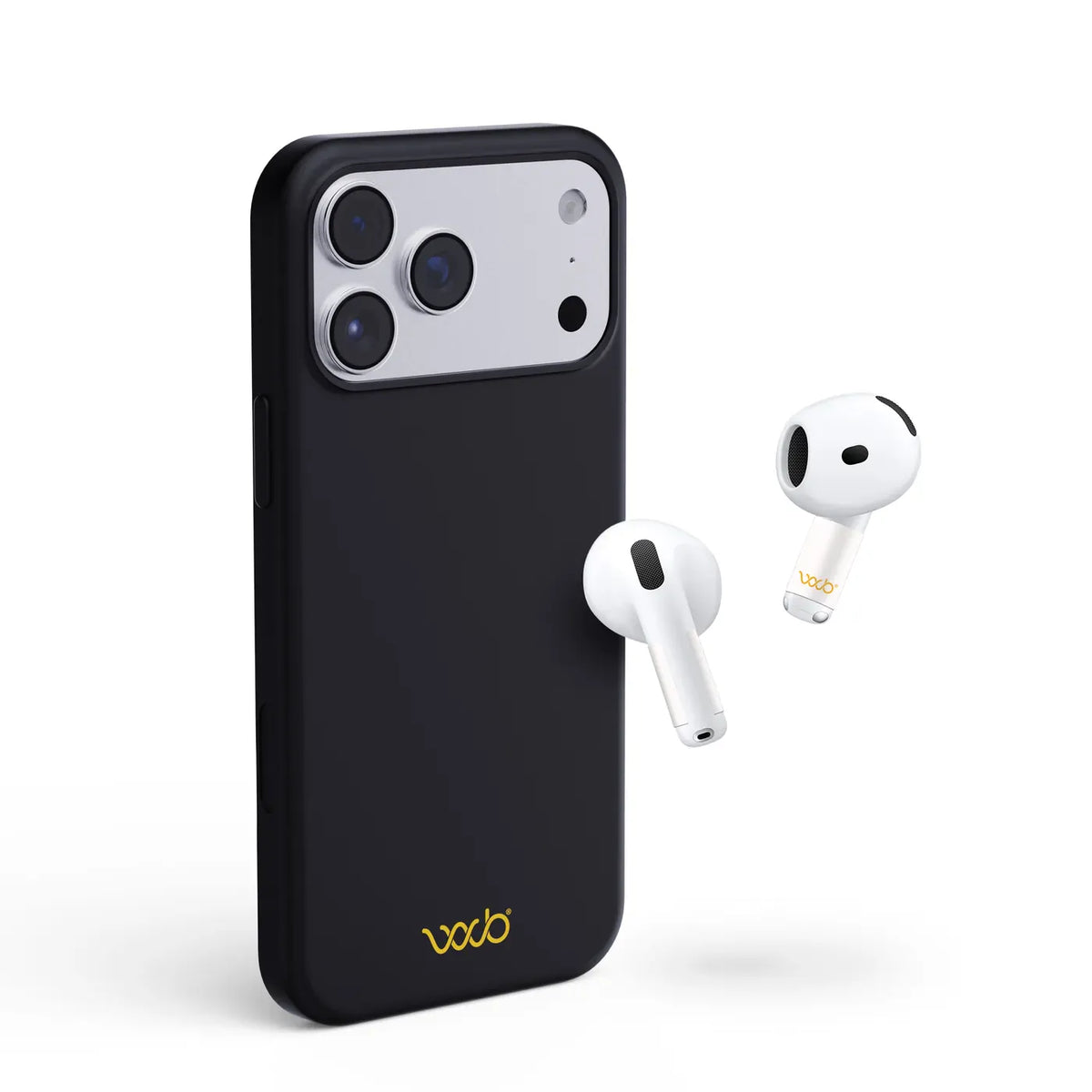 Case Duo in Black with AirPods shields
