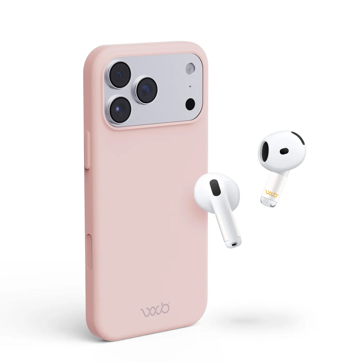 Case Duo in Pink with AirPods shields